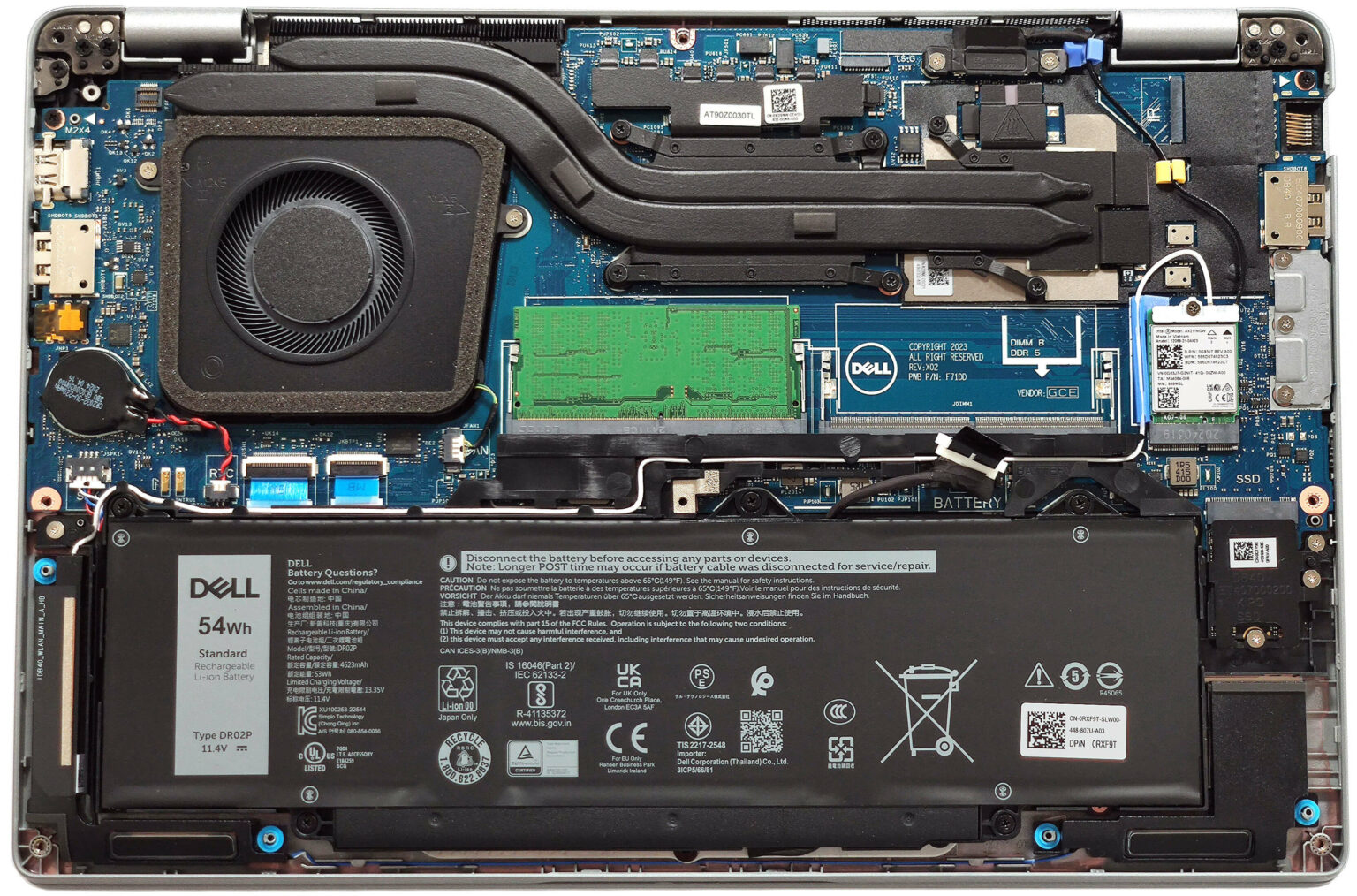 Internal Photo of Dell Latitude 5450 Precision 3490 CPU FAN original 08073V (Precision 3490)